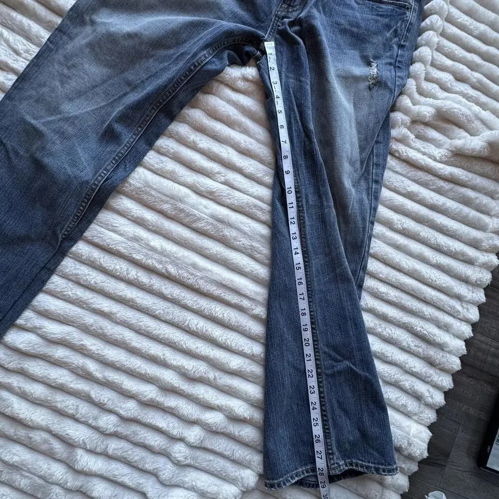 Men's Banana Republic Straight Leg Jeans Medium Wash‎ Distressed 34 x 30